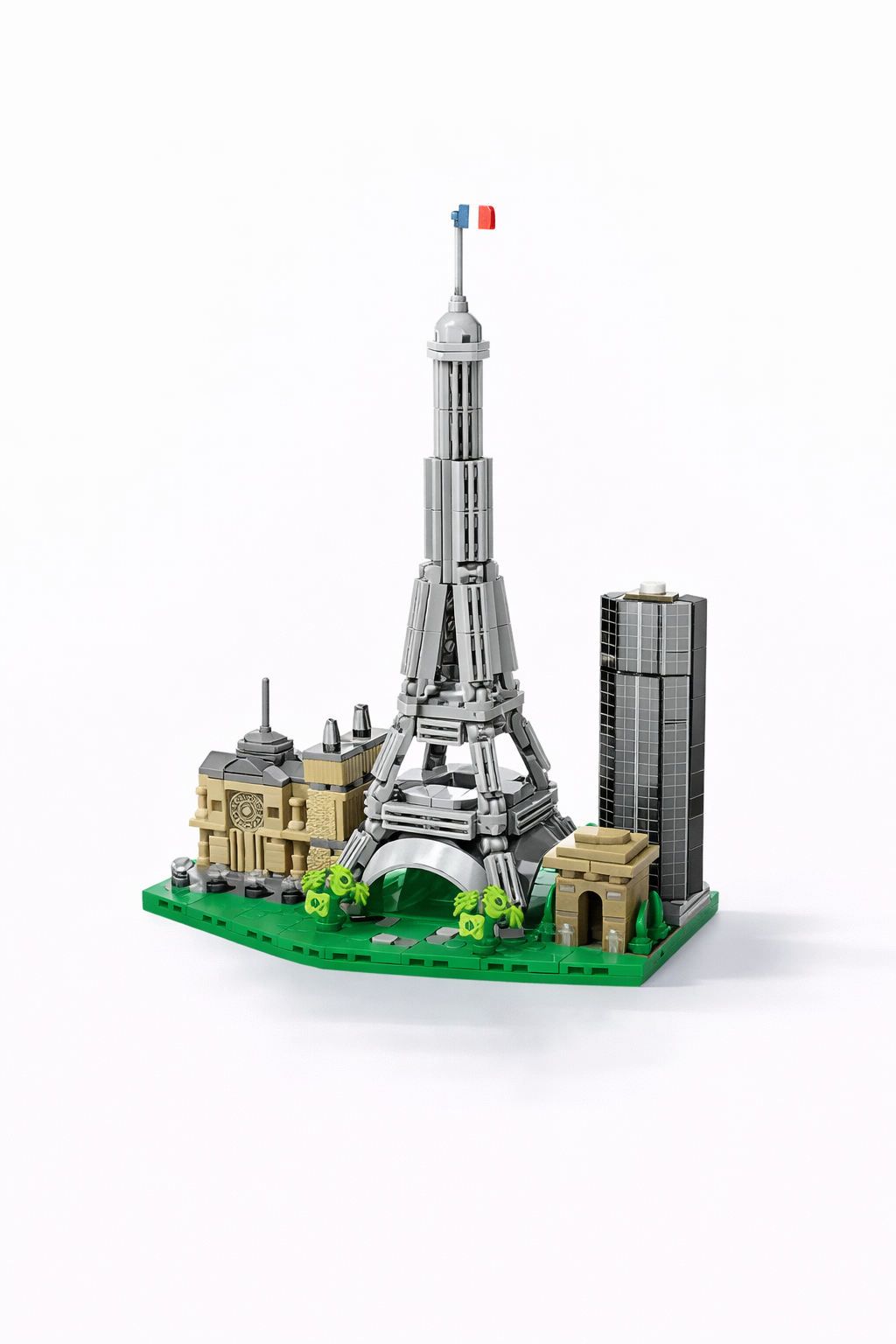 Paris Eiffel Tower City Skyline Mini Building Block Set with Display Base (584 Pieces)