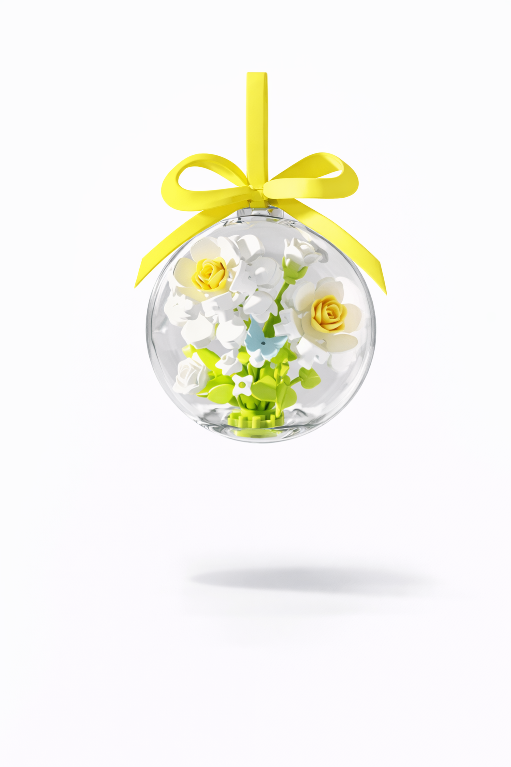 White Jasmine Crystal Ball Mini Building Block Set (90 Pieces)
