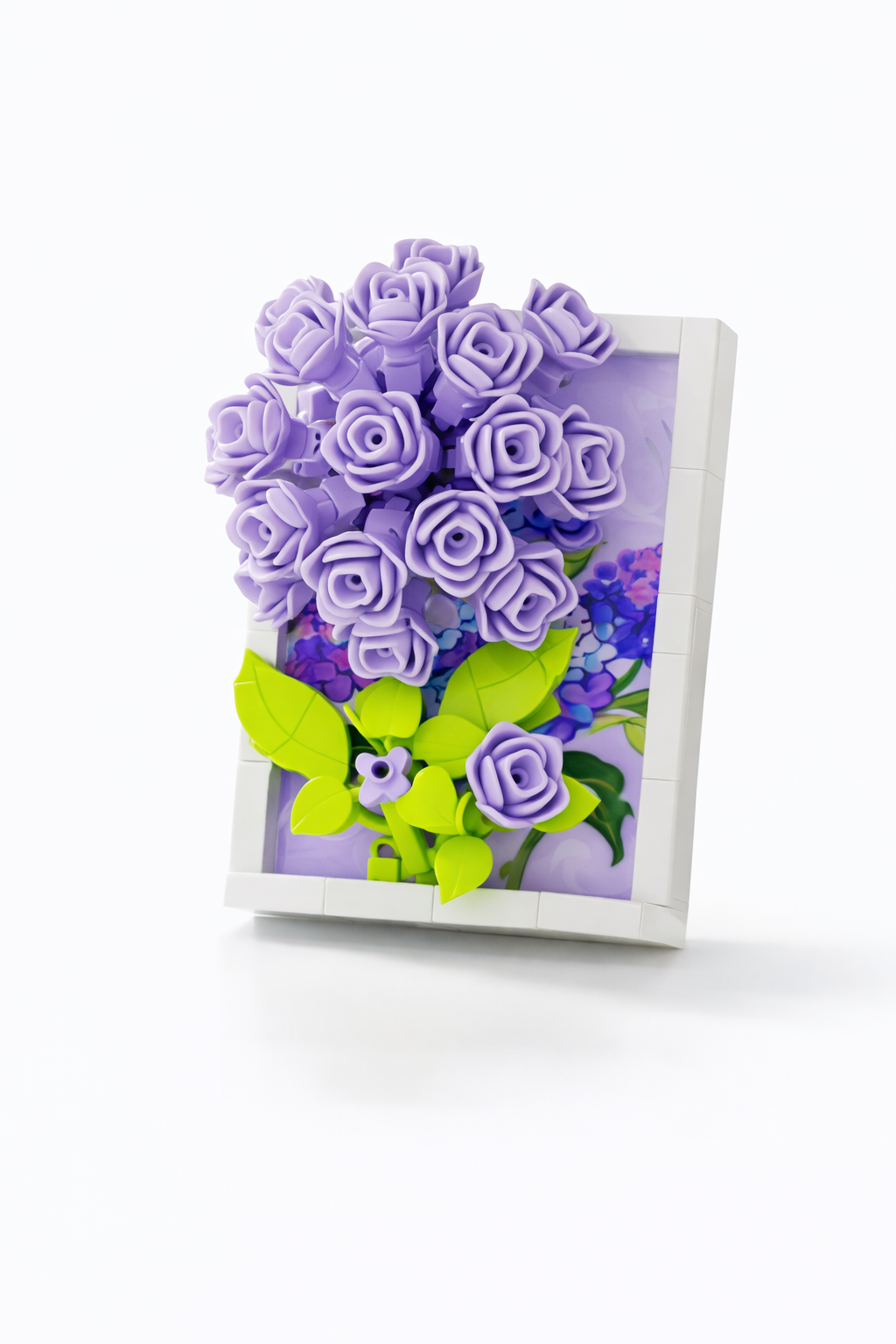 Purple Rose Flower Frame Mini Building Block Set (168 Pieces)