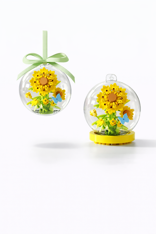 Sunflower Crystal Ball Mini Building Block Set (86 Pieces) (1 flower)
