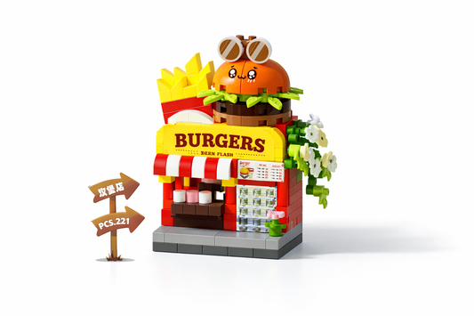 Mini Burger Street Shop Building Block Set (221 Pieces)