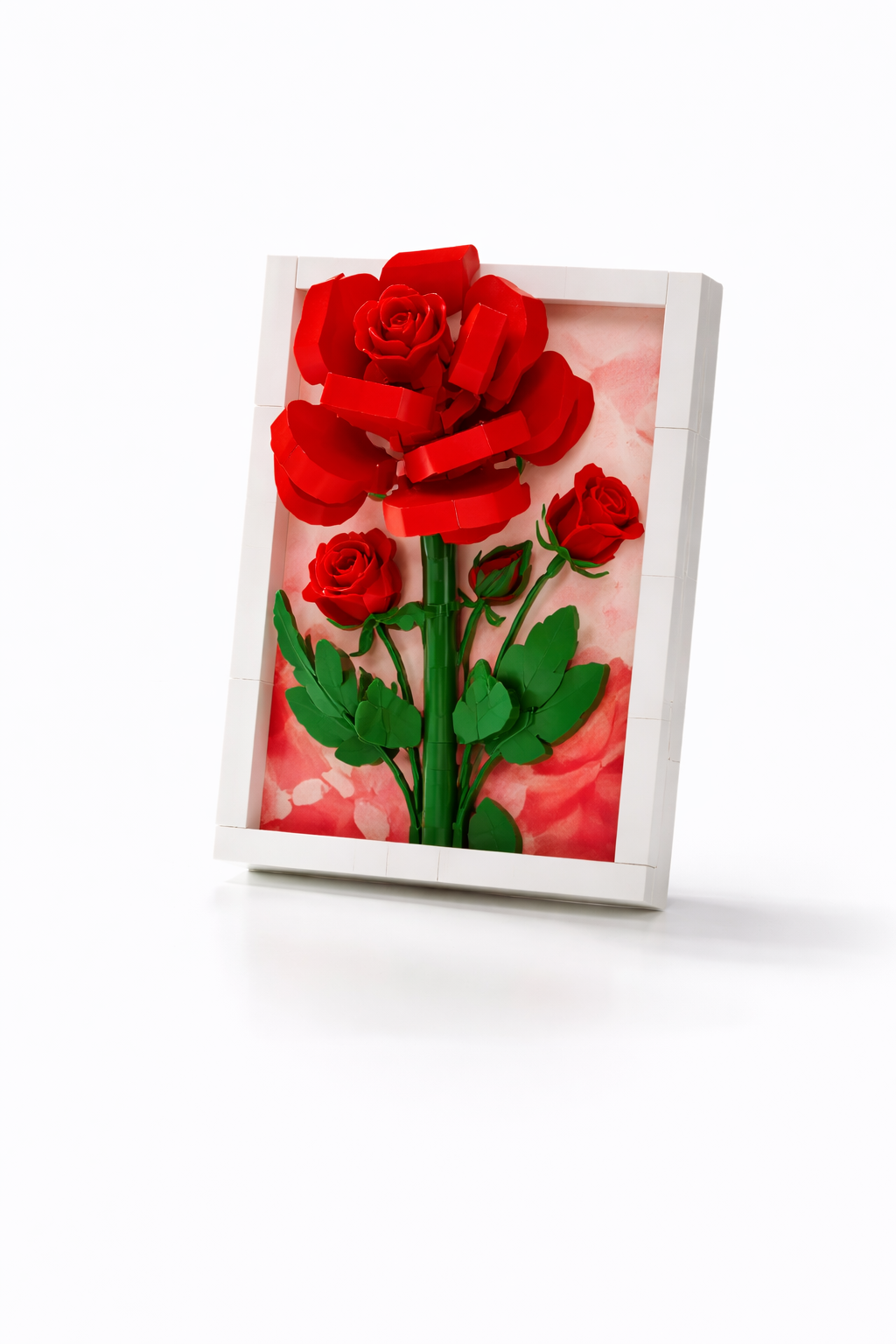 Red Rose Flower Frame Mini Building Block Set (170 Pieces)
