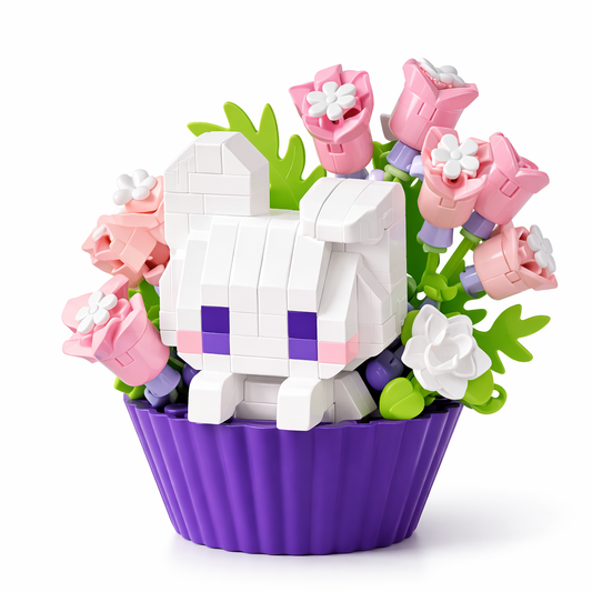 Mini Bunny Cupcake Building Block Set (228 Pieces)