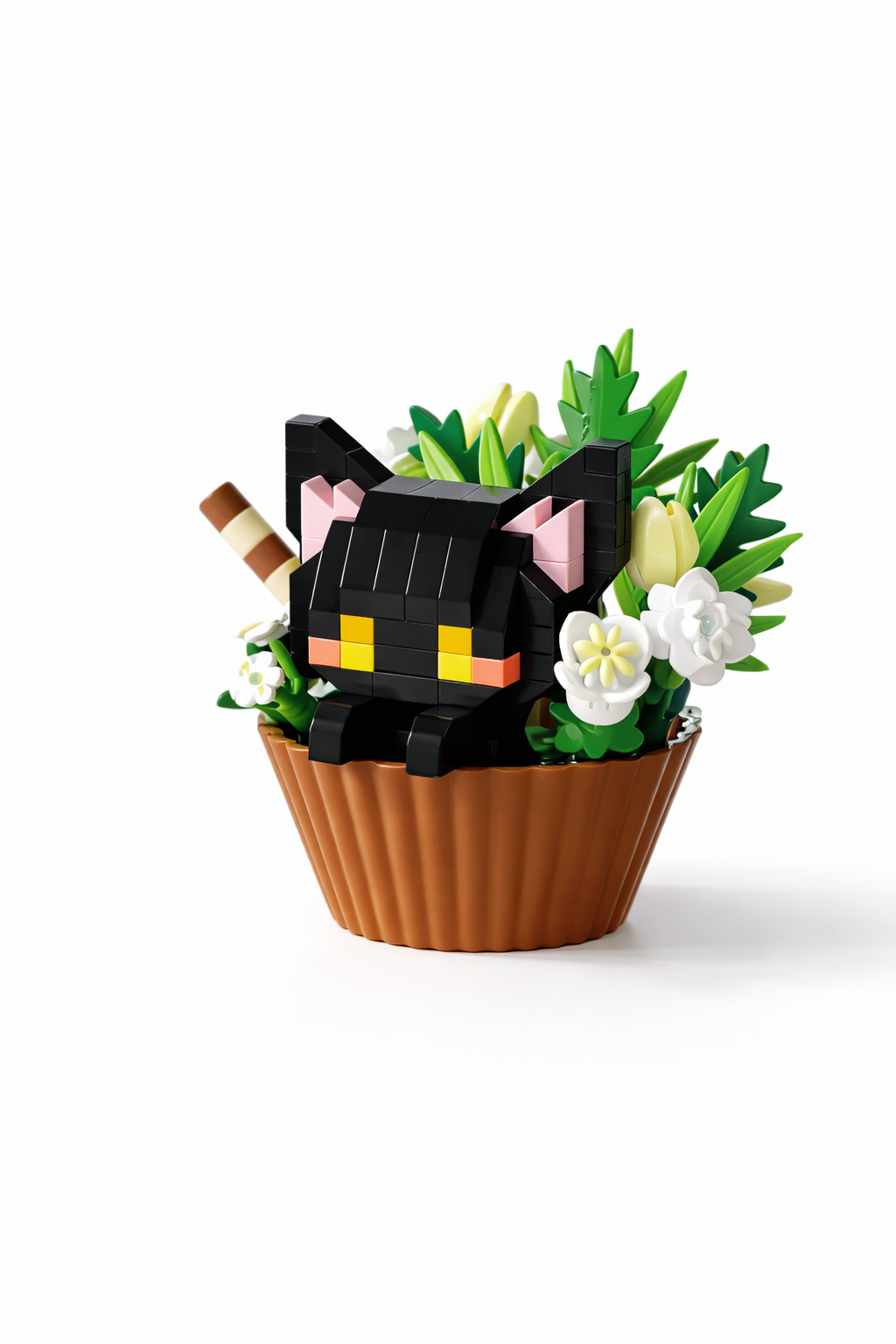 Mini Black Cat Cupcake Building Block Set (215 Pieces)