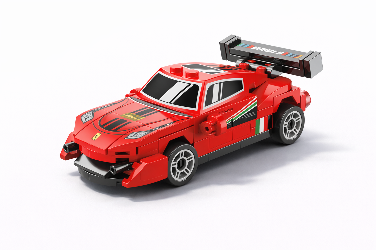 Red Speed Racing Car Mini Building Block Set (Pull-Back Car)