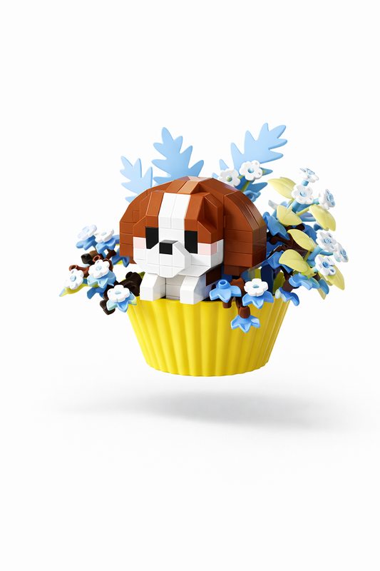 Mini Beagle Puppy Cupcake Building Block Set (211 Pieces)